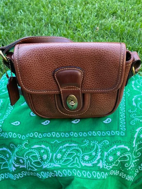 Vintage Coach Sheridan Durham Brown Pebble Leather Mini Crossbody Bag - Picture 3 of 16